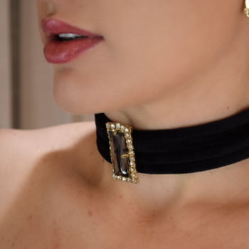Choker Veludo Cristal 