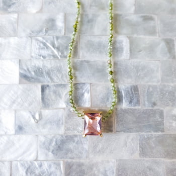 Colar Micro Zircônias com Cristal