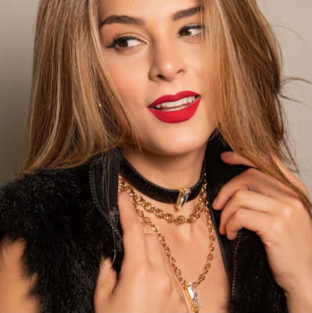 Compô Choker Cristal Preta - 3 peças