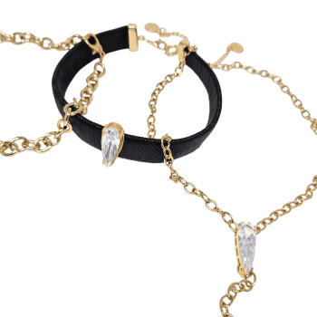 Compô Choker Cristal Preta - 3 peças