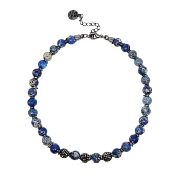 Compô Jaspe Azul - 2 colares