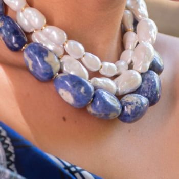 Mix Lapis Lazuli e Pérolas 