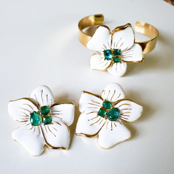 Conjunto Flor Tati - Branca