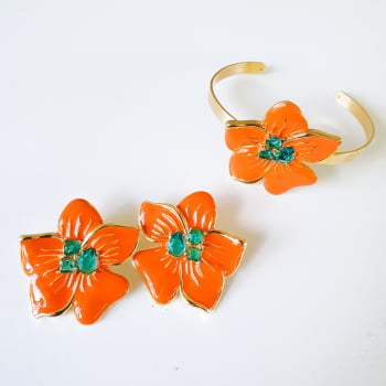 Conjunto Flor Tati - Laranja