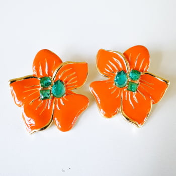 Conjunto Flor Tati - Laranja