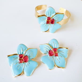 Conjunto Flor Tati - Turquesa