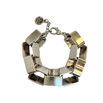 Pulseira Corrente Elos Quadrados - Prata