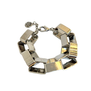 Pulseira Corrente Elos Quadrados - Prata