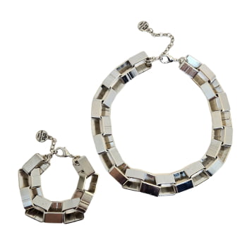Pulseira Corrente Elos Quadrados - Prata