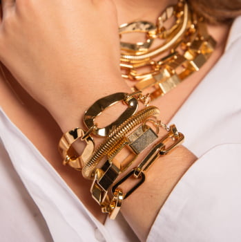 Pulseira Corrente Tubo Grossa