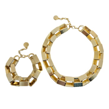 Pulseira Elos Quadrados - Dourada
